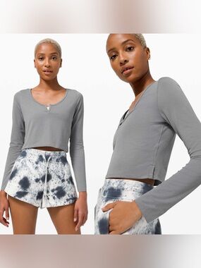 Lululemon Cropped Henley Long Sleeve